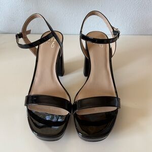 Elegant Glossy Black Women's Heels